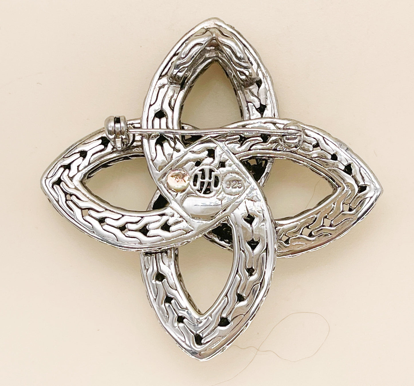 John Hardy Diamond Chain Bowen Knot Pin / Pendant - Premium from All The Best Vintage - Just $895! Shop now at All The Best Vintage