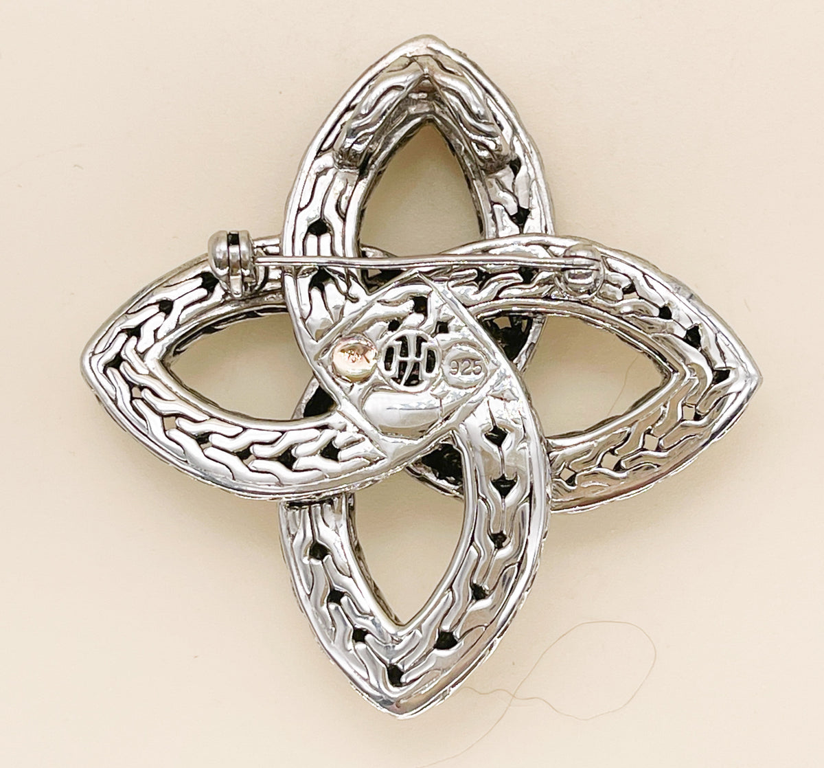 John Hardy Diamond Chain Bowen Knot Pin / Pendant - Premium from All The Best Vintage - Just $895! Shop now at All The Best Vintage