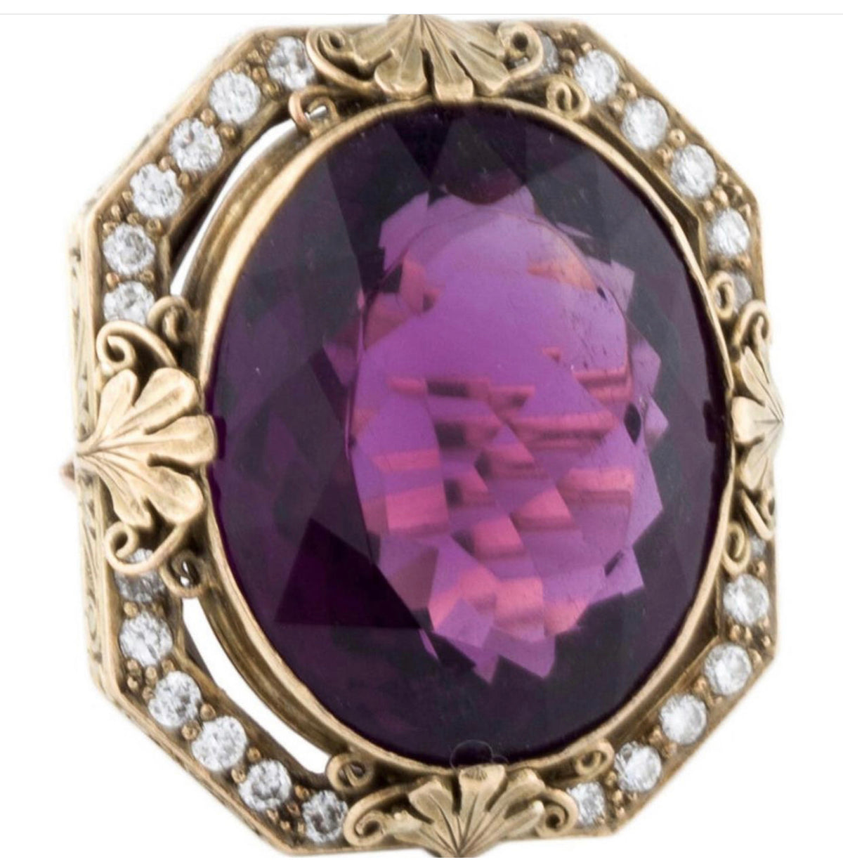 Gorgeous Vintage Amethyst and Diamond Ring - Premium from All The Best Vintage - Just $4800! Shop now at All The Best Vintage