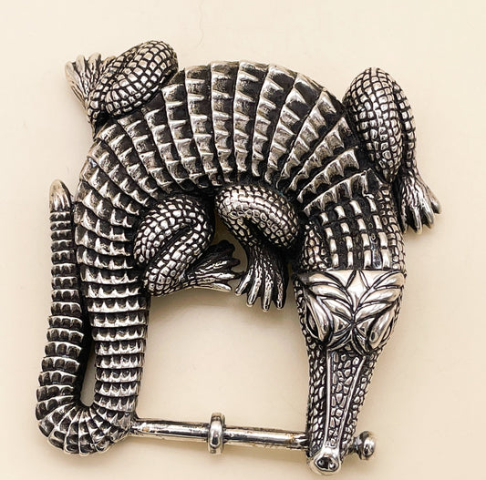Kieselstein Cord Grand Alligator Belt Buckle - Premium from All The Best Vintage - Just $995! Shop now at All The Best Vintage