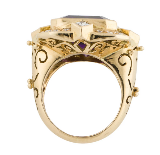 Paula Crevoshay Amethyst and Diamond 18K Ring - Stunning - Premium from All The Best Vintage - Just $9500! Shop now at All The Best Vintage