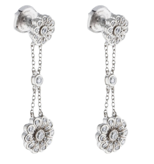 Vintage Tiffany & Co Platinum and Diamond Rose Collection Earrings - Premium from All The Best Vintage - Just $3995! Shop now at All The Best Vintage