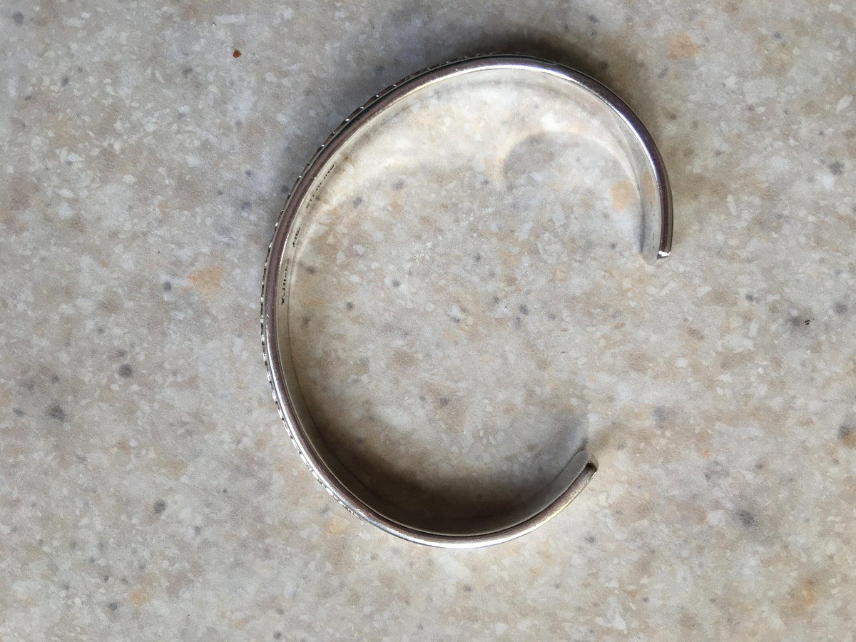 Navajo Victor Hicks Sterling and 14K Cuff Bracelet - Excellent Vintage Condition - Premium from All The Best Vintage - Just $225! Shop now at All The Best Vintage