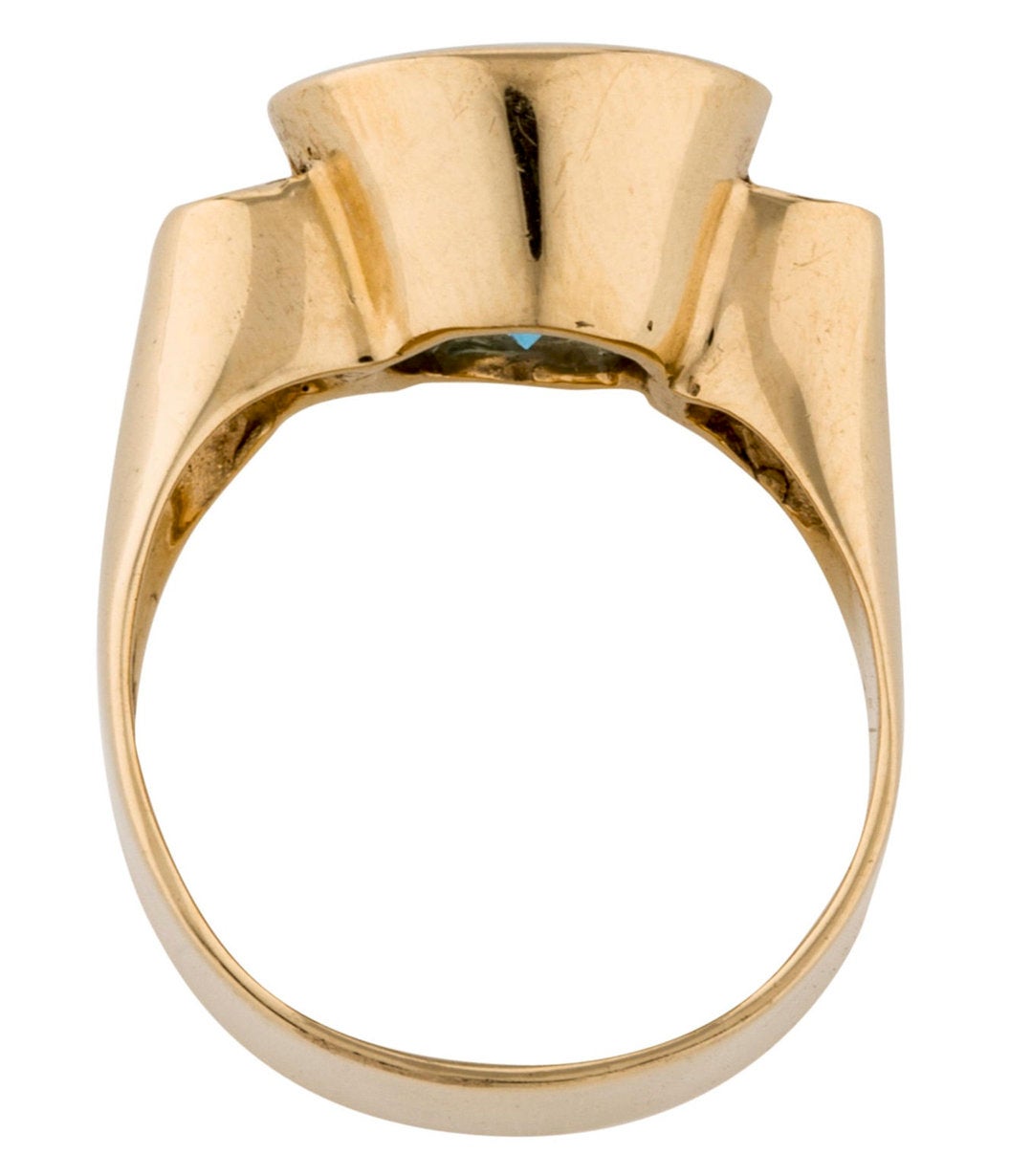 Vintage OOAK Artisan Blue Topaz Ring - Premium from All The Best Vintage - Just $995! Shop now at All The Best Vintage