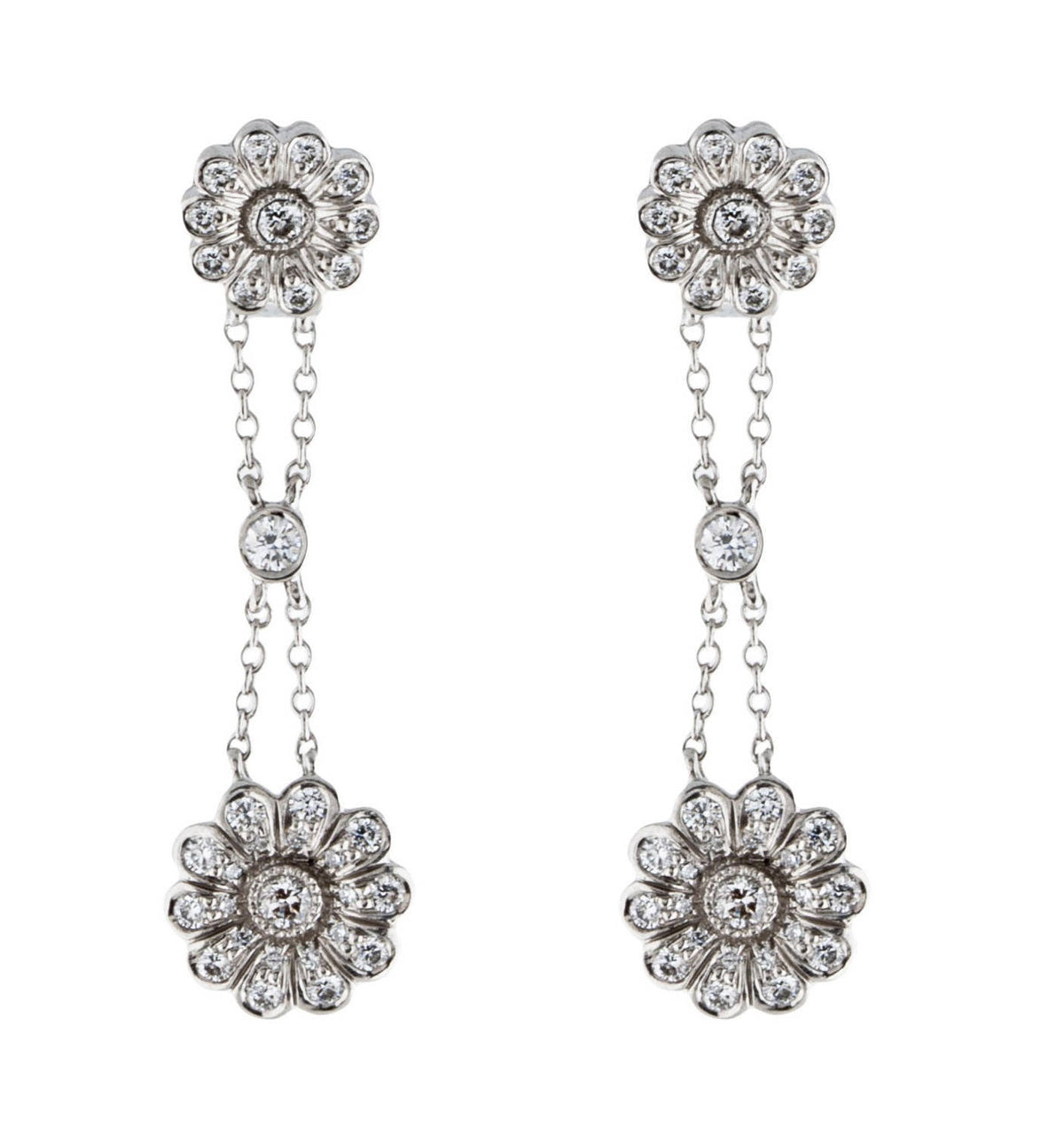 Vintage Tiffany & Co Platinum and Diamond Rose Collection Earrings - Premium from All The Best Vintage - Just $3995! Shop now at All The Best Vintage