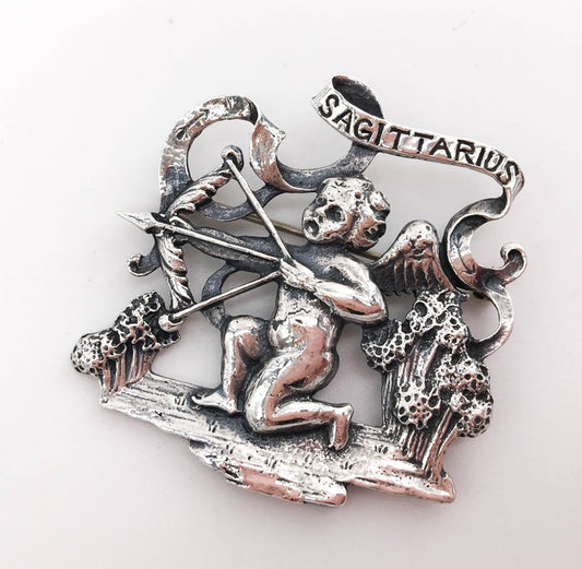 Cini Vintage Sterling Silver Sagittarius Pin Brooch - Premium from All The Best Vintage - Just $70! Shop now at All The Best Vintage