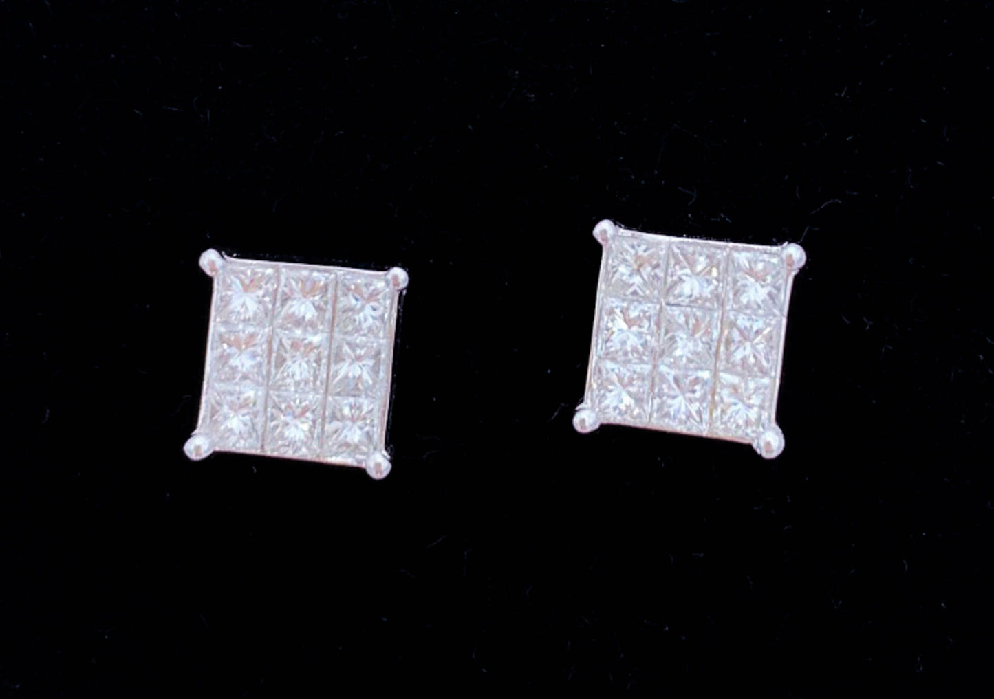 Diamond Stud Earrings tow 1.44 - Great Square Design - Premium from All The Best Vintage - Just $1295! Shop now at All The Best Vintage