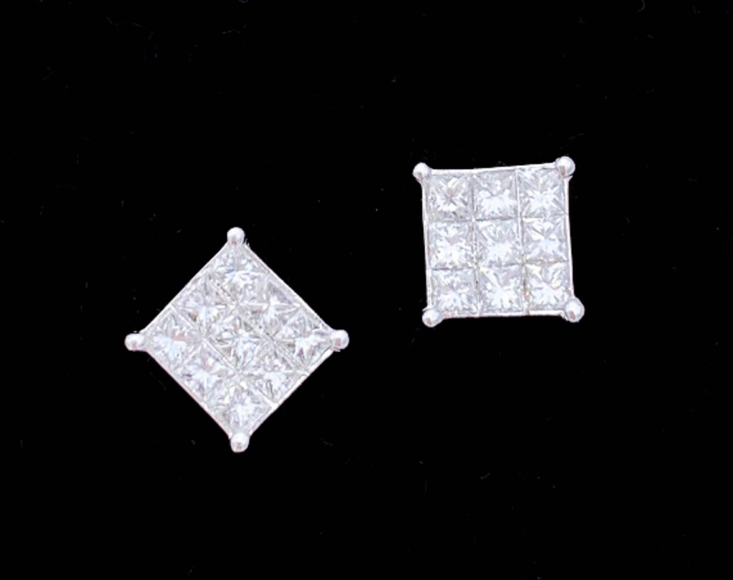 Diamond Stud Earrings tow 1.44 - Great Square Design - Premium from All The Best Vintage - Just $1295! Shop now at All The Best Vintage