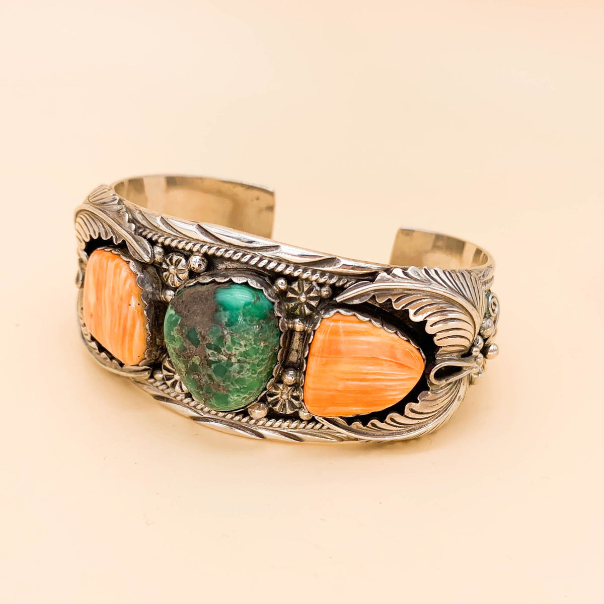 Vnrtage Derrick Gordon Turquoise & Spiney Oyster Sterling Cuff - Premium from All The Best Vintage - Just $595! Shop now at All The Best Vintage