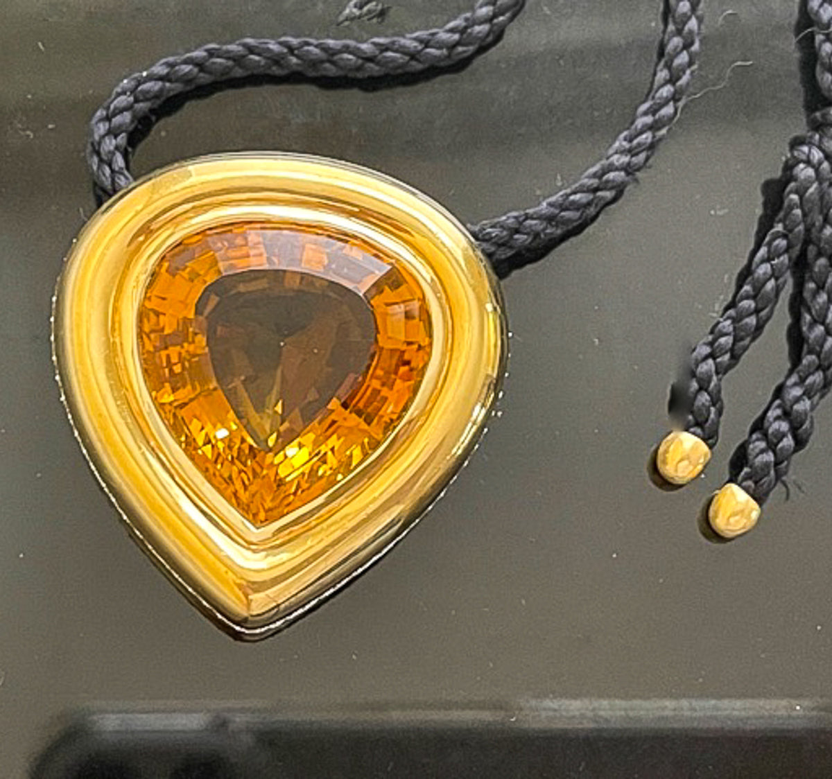 Paloma Picasso for Tiffany & Co. Vintage 1980 18K Gold, Citrine & Diamond Pendant Necklace
