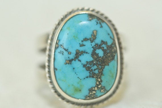 Vintage Turquoise Sterling Silver Artisan Ring - Premium from All The Best Vintage - Just $75! Shop now at All The Best Vintage