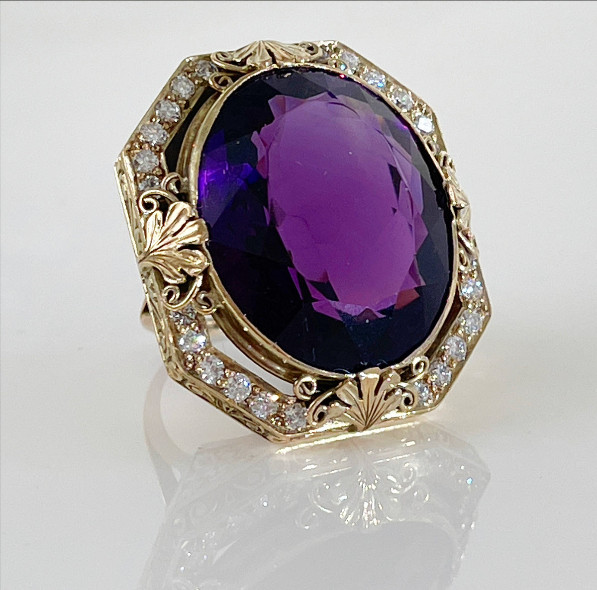 Gorgeous Vintage Amethyst and Diamond Ring - Premium  from All The Best Vintage - Just $4800! Shop now at All The Best Vintage