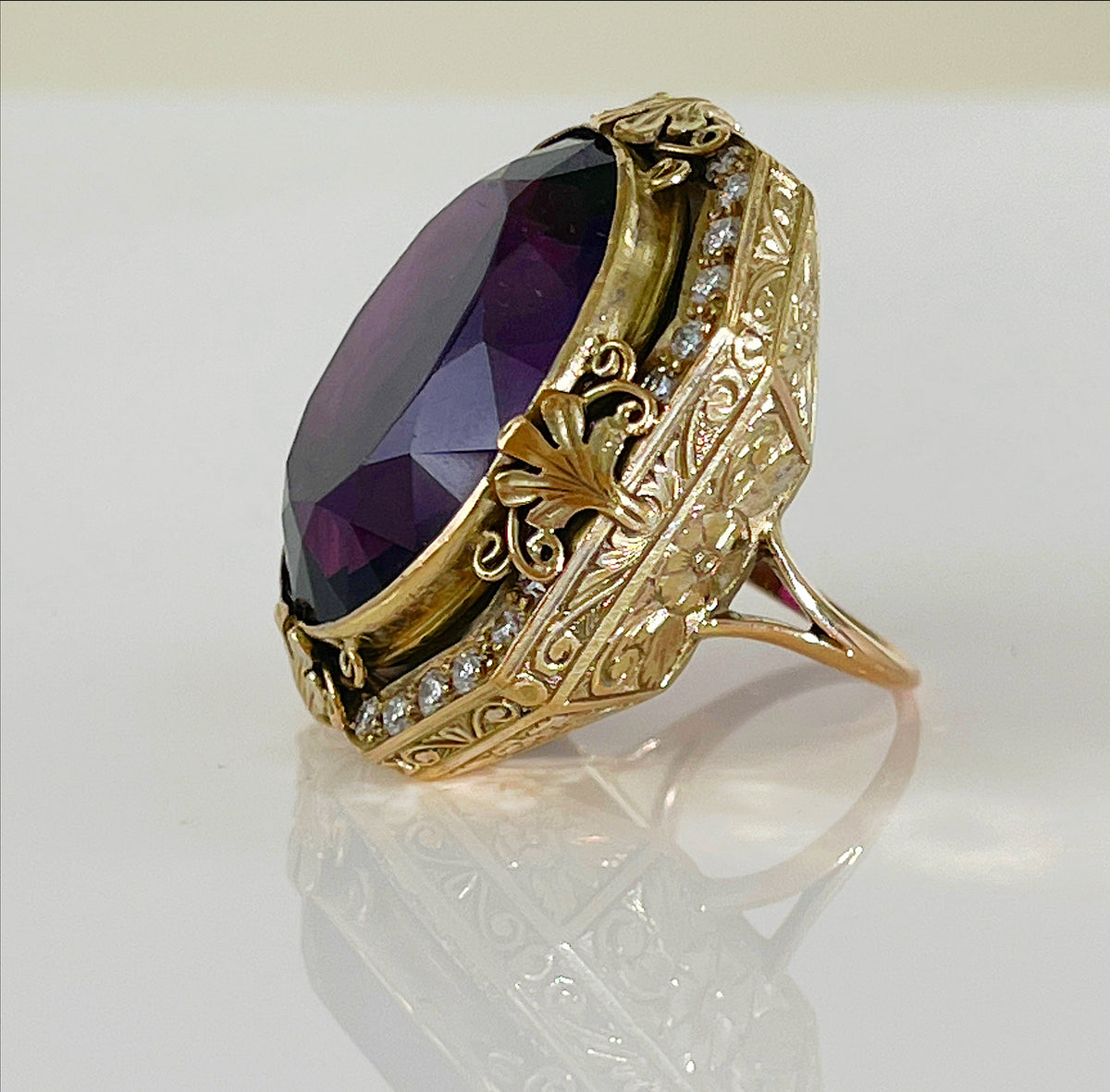Gorgeous Vintage Amethyst and Diamond Ring - Premium  from All The Best Vintage - Just $4800! Shop now at All The Best Vintage