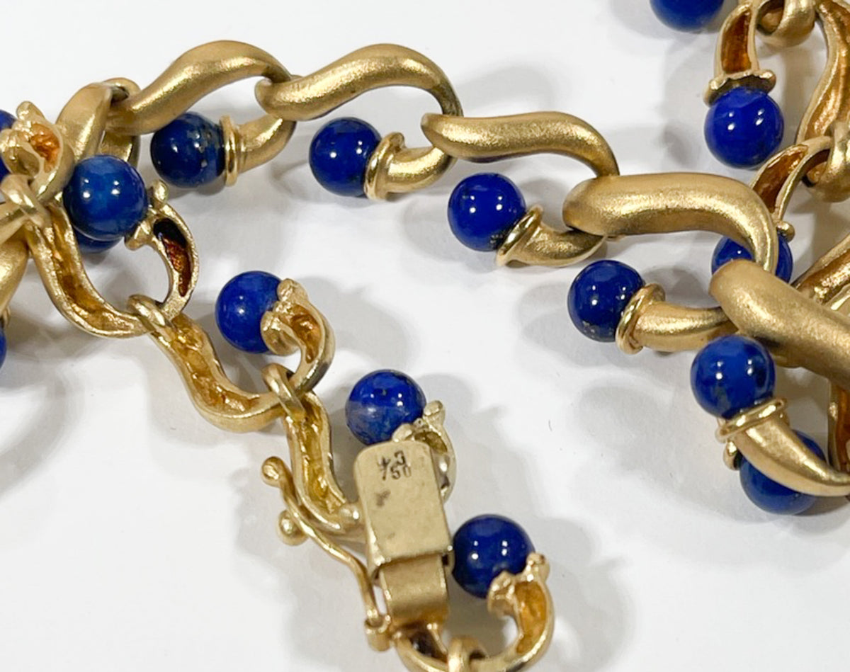 Stunning Vintage 18K Gold and Lapis Necklace - Premium necklace from All The Best Vintage - Just $8950! Shop now at All The Best Vintage