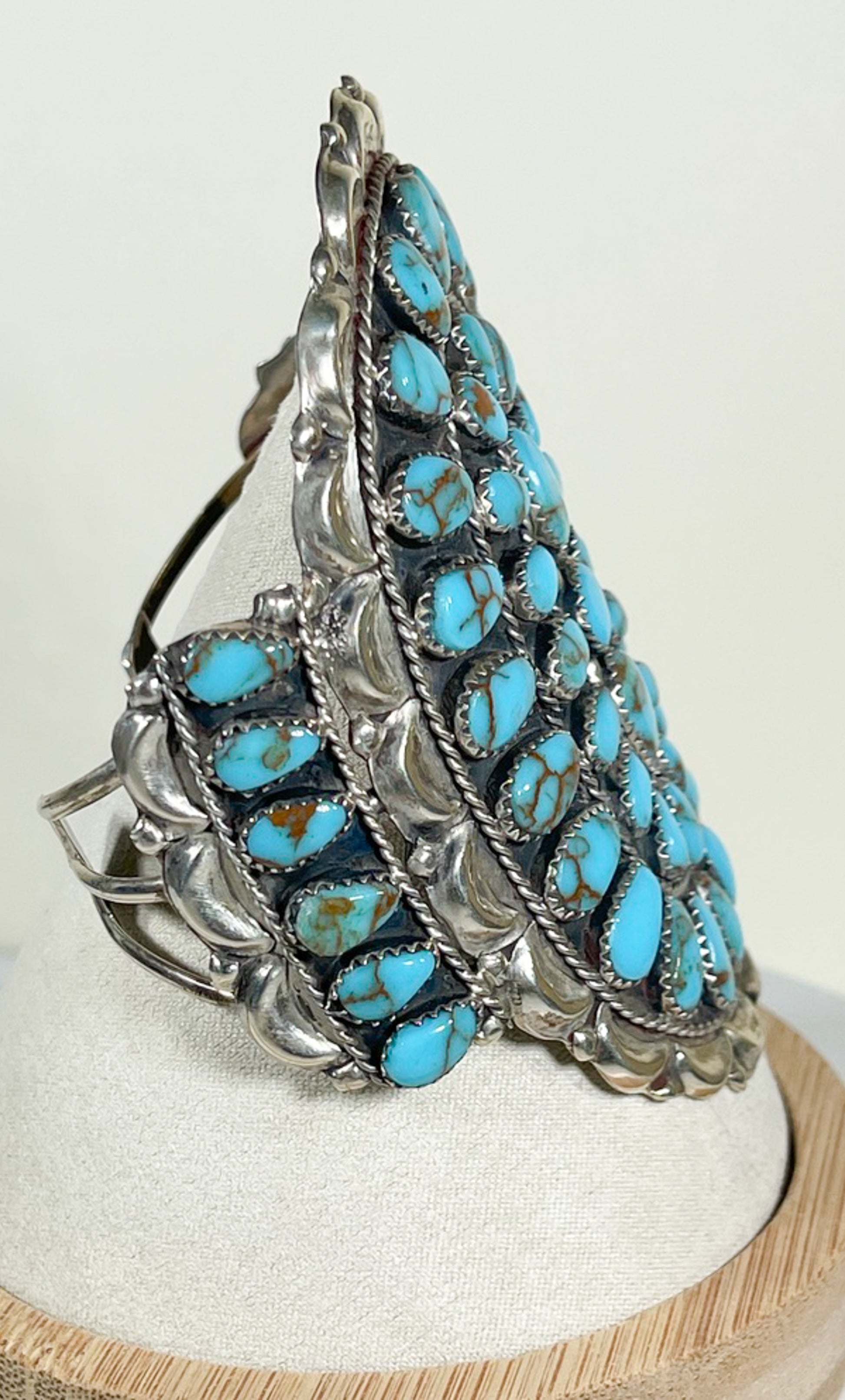 Canny Wauneka Sterling Silver Block Turquoise Cluster Cuff - Premium Bracelet from All The Best Vintage - Just $495! Shop now at All The Best Vintage