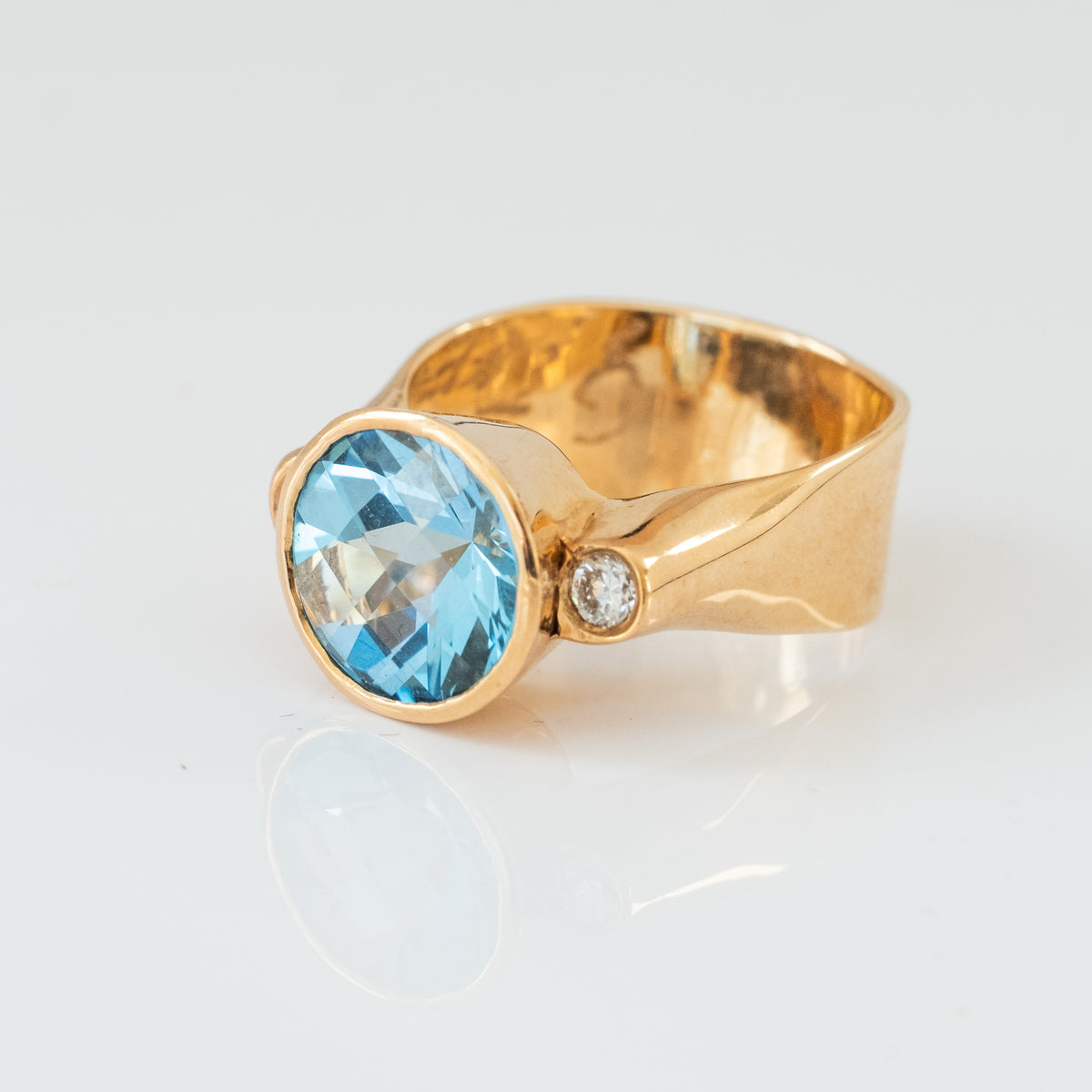 Vintage OOAK Artisan Blue Topaz Ring - Premium  from All The Best Vintage - Just $995! Shop now at All The Best Vintage