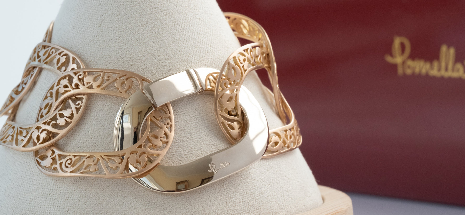 Pomellato 18K Gold Oval Arabesque Link Bracelet - Premium Bracelet from All The Best Vintage - Just $7695! Shop now at All The Best Vintage