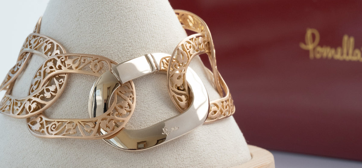 Pomellato 18K Gold Oval Arabesque Link Bracelet - Premium Bracelet from All The Best Vintage - Just $7695! Shop now at All The Best Vintage