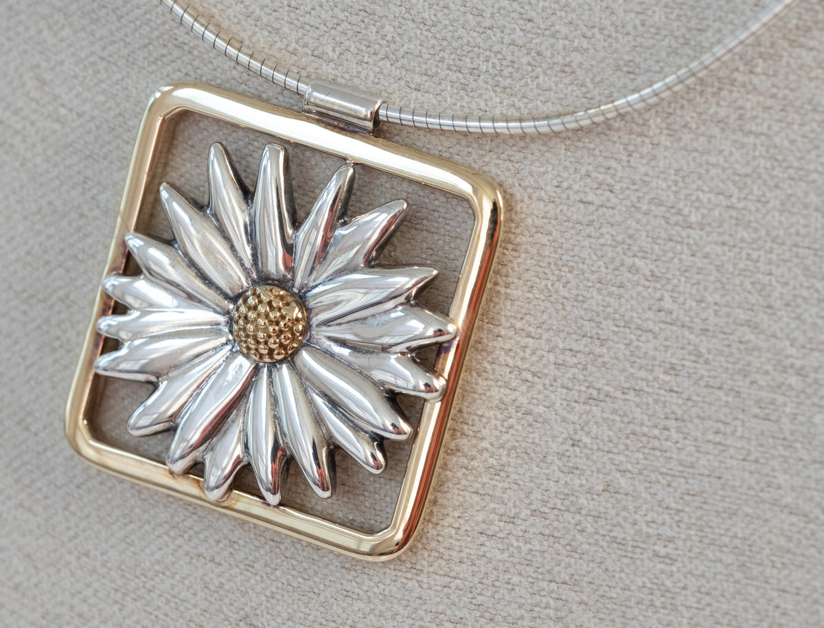 Vintage Tiffany Flower Necklace - Sterling & 18K Gold - Premium necklace from All The Best Vintage - Just $695! Shop now at All The Best Vintage