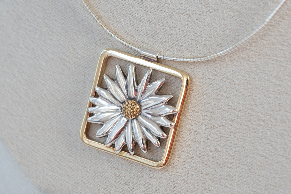 Vintage Tiffany Flower Necklace - Sterling & 18K Gold - Premium necklace from All The Best Vintage - Just $695! Shop now at All The Best Vintage