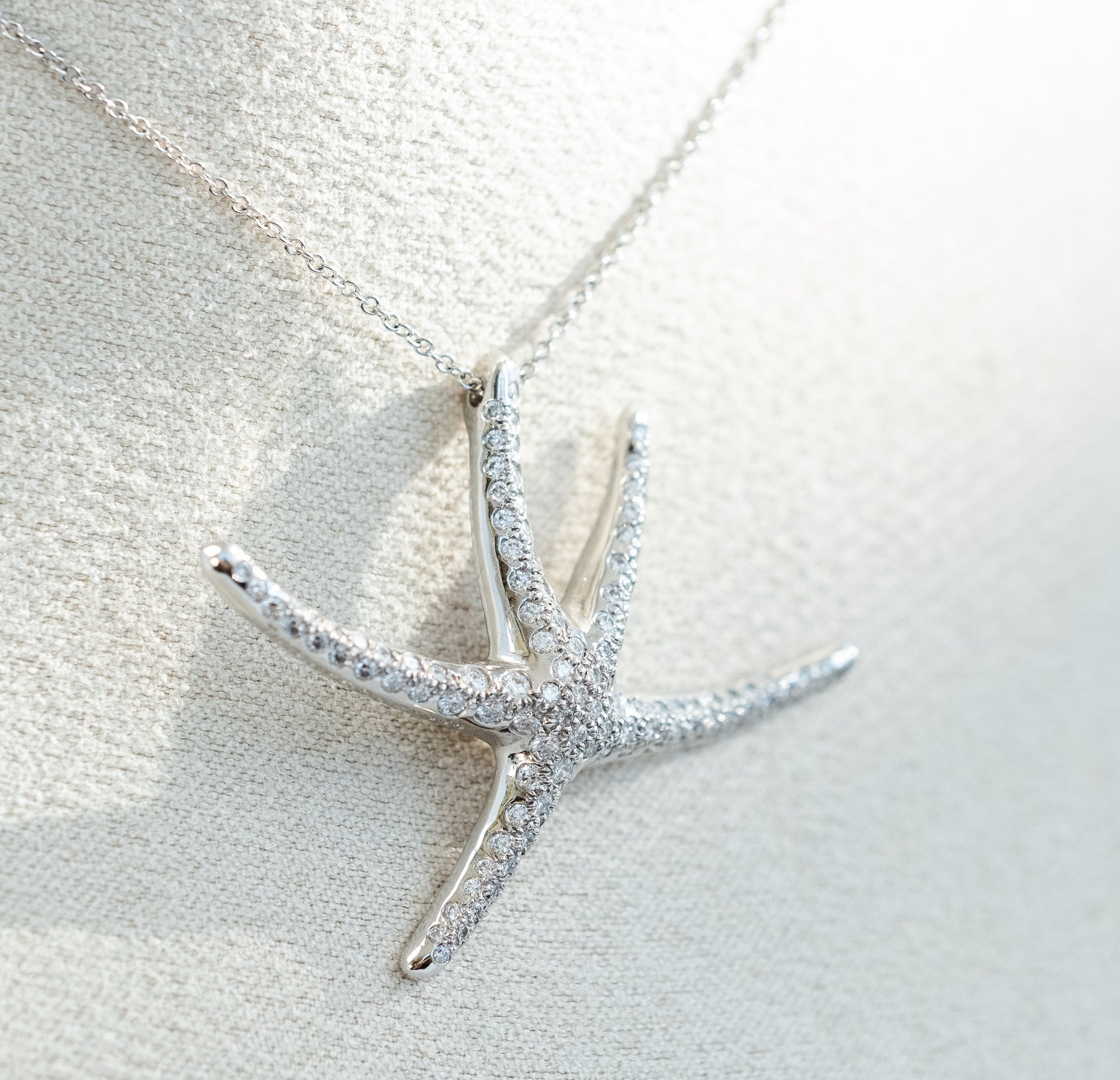 Tiffany & Co Vintage Elsa Peretti Diamond Starfish Necklace - Premium necklace from All The Best Vintage - Just $8950! Shop now at All The Best Vintage