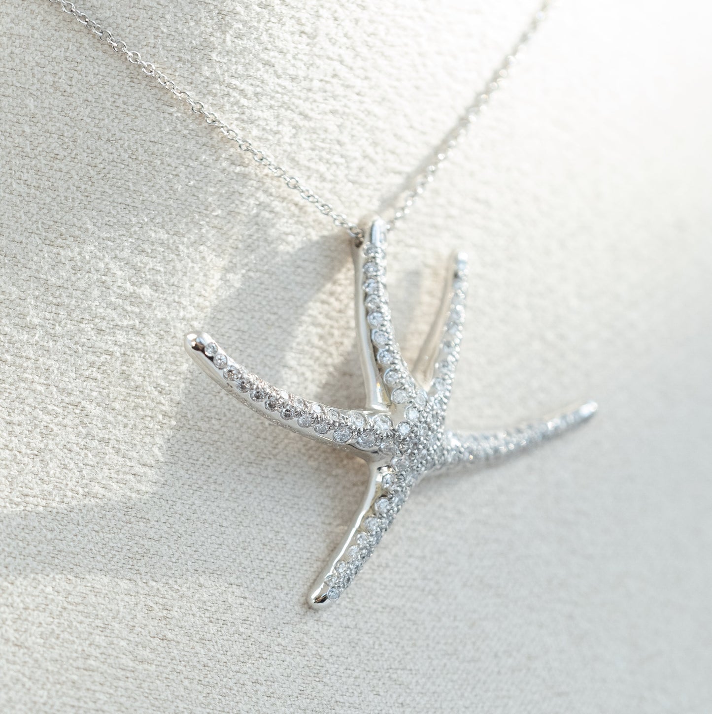 Tiffany & Co Vintage Elsa Peretti Diamond Starfish Necklace - Premium necklace from All The Best Vintage - Just $8950! Shop now at All The Best Vintage