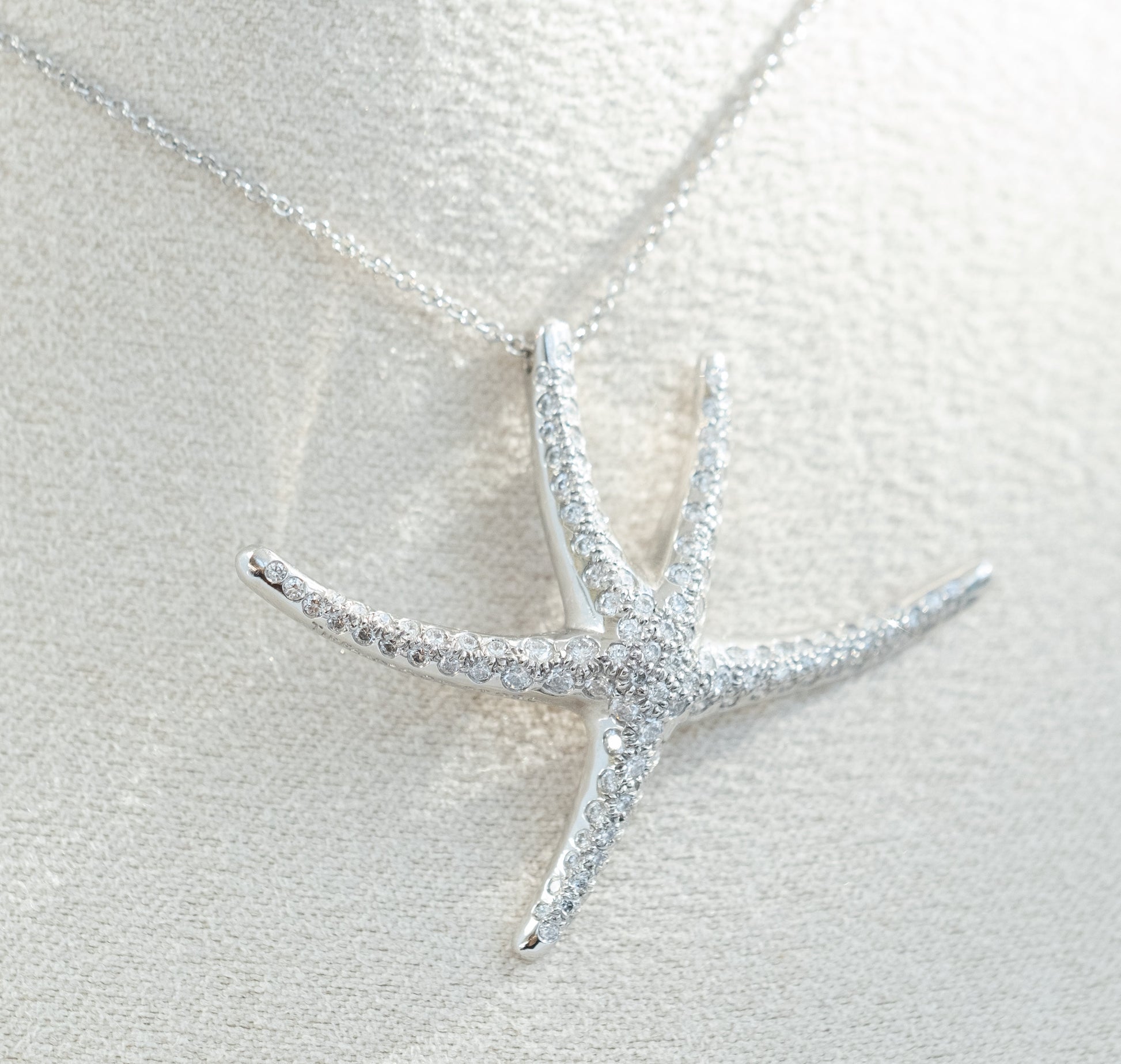 Tiffany & Co Vintage Elsa Peretti Diamond Starfish Necklace - Premium necklace from All The Best Vintage - Just $8950! Shop now at All The Best Vintage