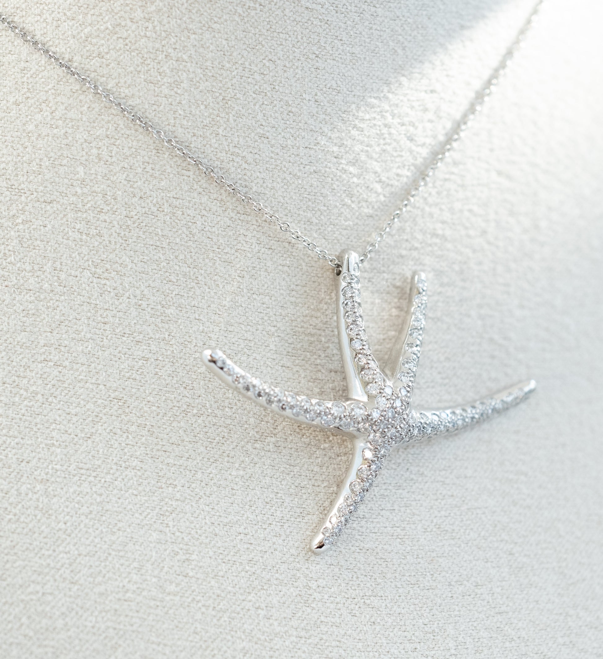 Tiffany & Co Vintage Elsa Peretti Diamond Starfish Necklace - Premium necklace from All The Best Vintage - Just $8950! Shop now at All The Best Vintage