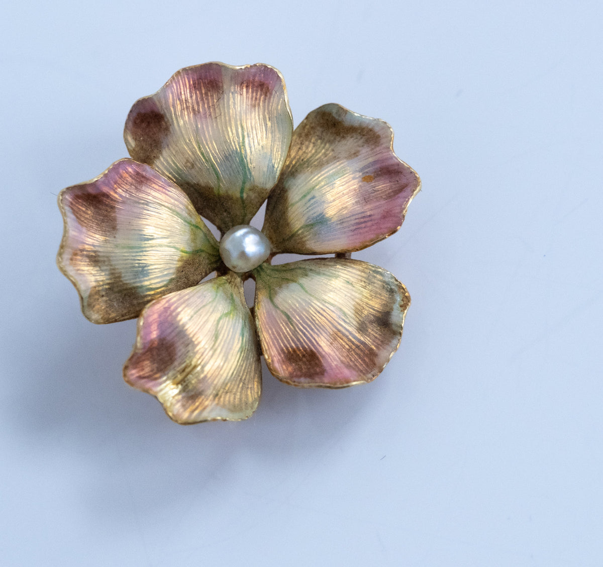 Antique Art Nouveau 14K Enamel and Pearl Pin / Pendant - Premium Brooch from All The Best Vintage - Just $795! Shop now at All The Best Vintage