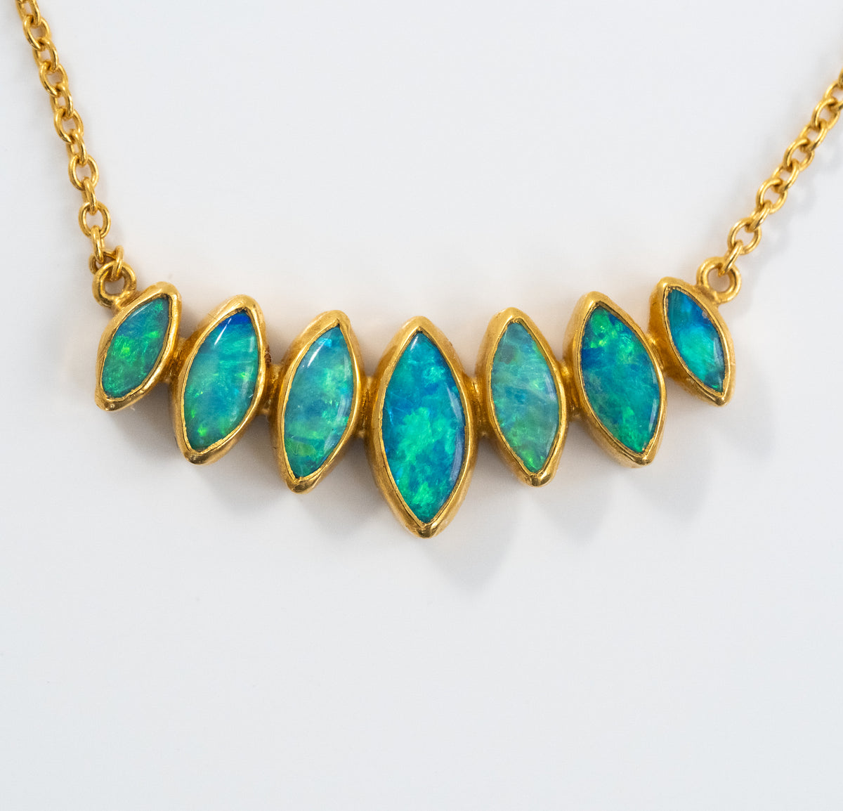 Gurhan Seven Stone Boulder Opal 24K Yellow Gold Necklace - Premium Necklace from Gurhan - Just $5800! Shop now at All The Best Vintage