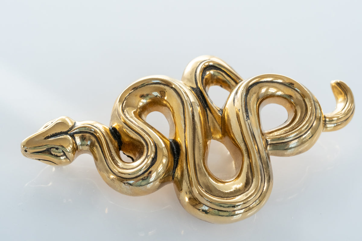 Gorgeous Large Kieselstein-Cord Gold Plated Snake Buckle - Premium Belt Buckle from All The Best Vintage - Just $1895! Shop now at All The Best Vintage