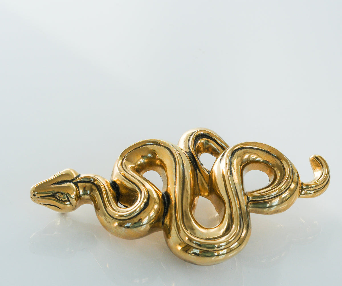 Gorgeous Large Kieselstein-Cord Gold Plated Snake Buckle - Premium Belt Buckle from All The Best Vintage - Just $1895! Shop now at All The Best Vintage