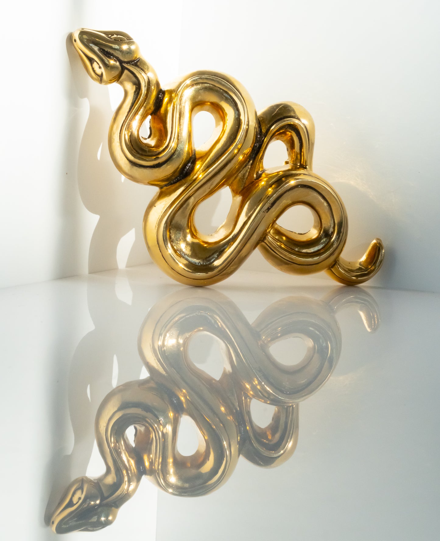 Gorgeous Large Kieselstein-Cord Gold Plated Snake Buckle - Premium Belt Buckle from All The Best Vintage - Just $1895! Shop now at All The Best Vintage