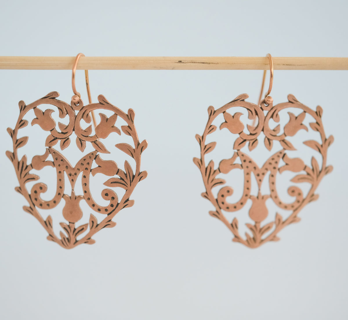 Laurent Gandini 9K Rose Gold Heart Shaped Earrings - Premium Earrings from All The Best Vintage - Just $895! Shop now at All The Best Vintage