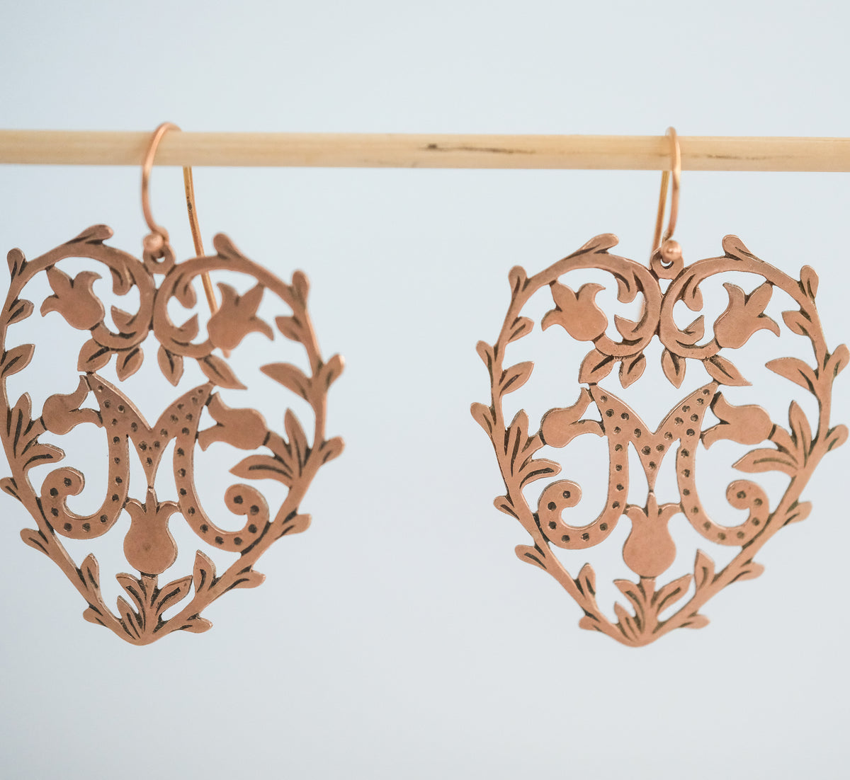 Laurent Gandini 9K Rose Gold Heart Shaped Earrings - Premium Earrings from All The Best Vintage - Just $895! Shop now at All The Best Vintage