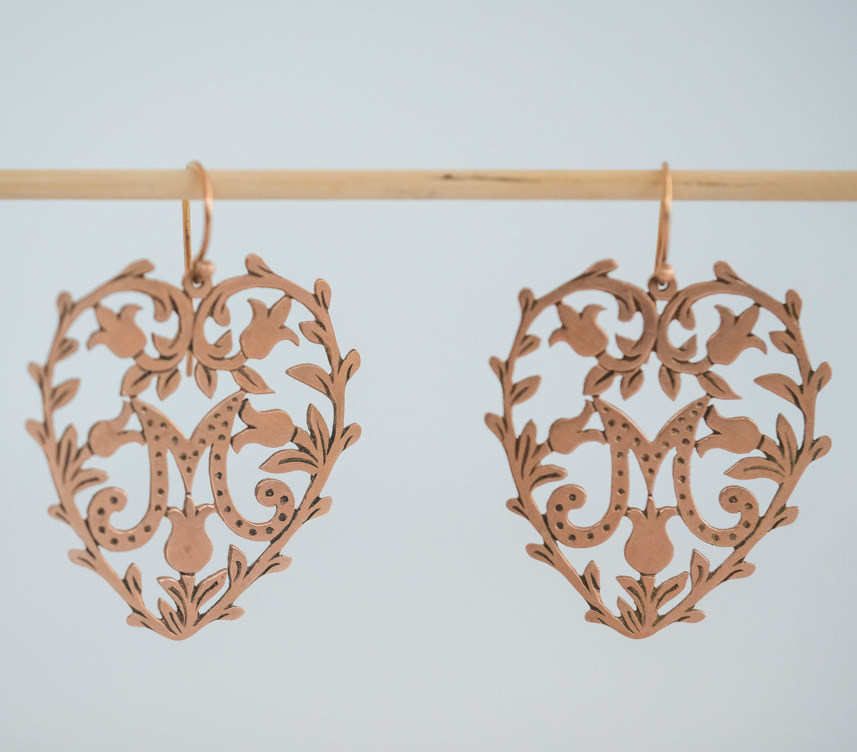 Laurent Gandini 9K Rose Gold Heart Shaped Earrings - Premium Earrings from All The Best Vintage - Just $895! Shop now at All The Best Vintage