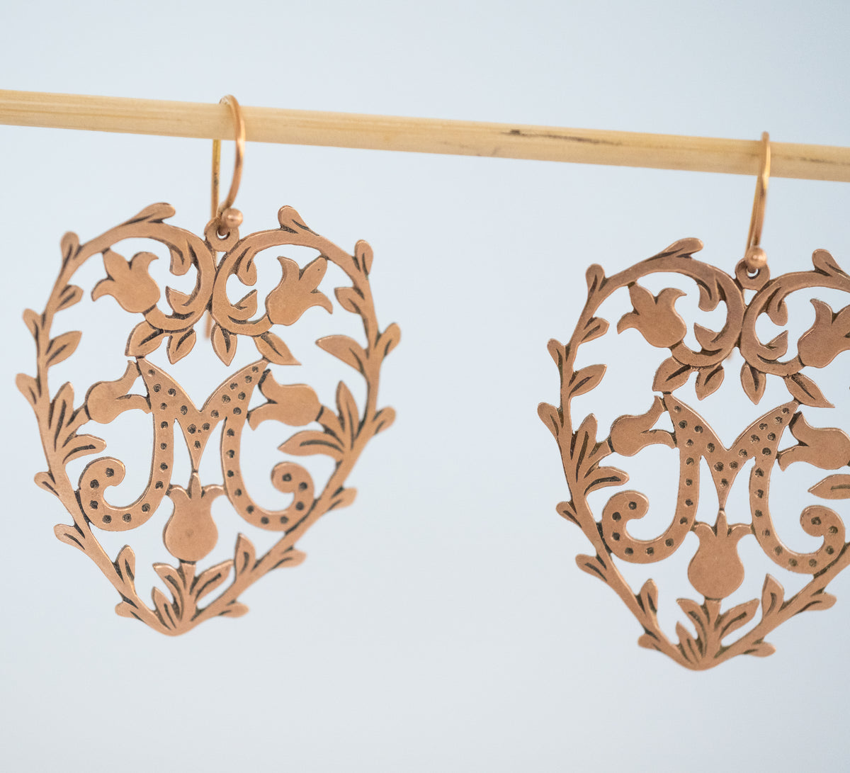 Laurent Gandini 9K Rose Gold Heart Shaped Earrings - Premium Earrings from All The Best Vintage - Just $895! Shop now at All The Best Vintage