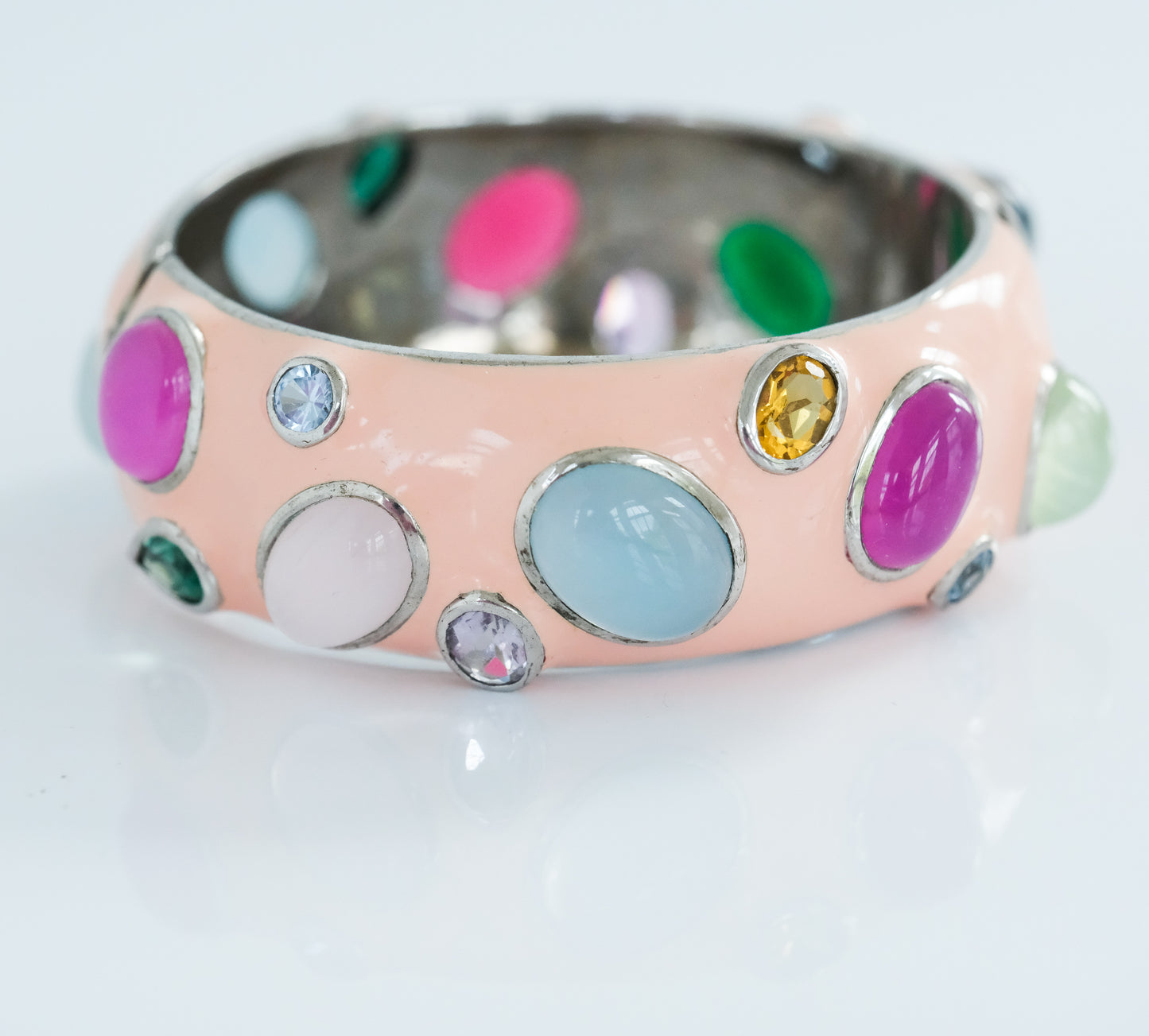 Enameled Sterling Silver Bracelet with Gorgeous Stones - Premium Bracelet from All The Best Vintage - Just $1195! Shop now at All The Best Vintage