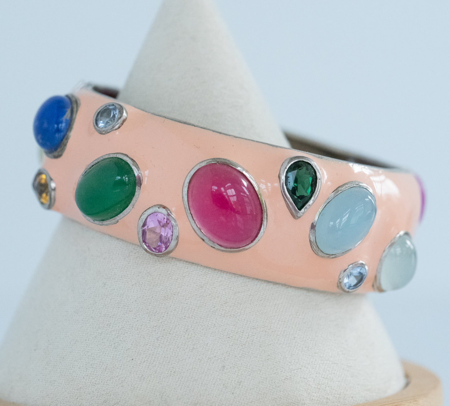 Enameled Sterling Silver Bracelet with Gorgeous Stones - Premium Bracelet from All The Best Vintage - Just $1195! Shop now at All The Best Vintage