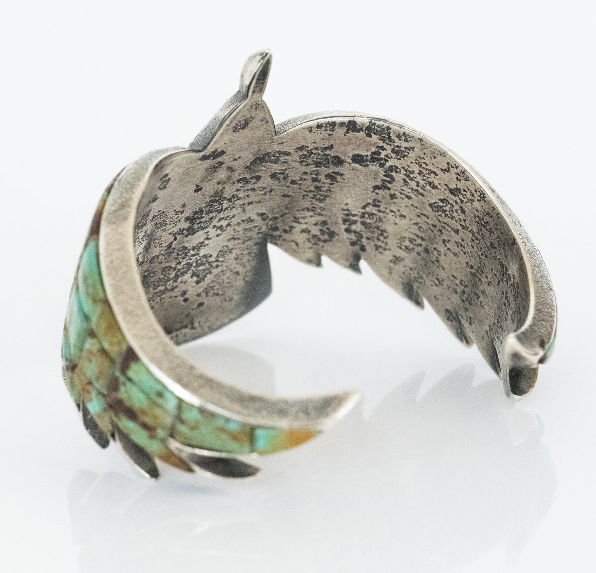 Aaron Anderson Sterling Tufa Cast Number 8 Turquoise Eagle Cuff Bracelet - Premium Bracelet from All The Best Vintage - Just $3950! Shop now at All The Best Vintage