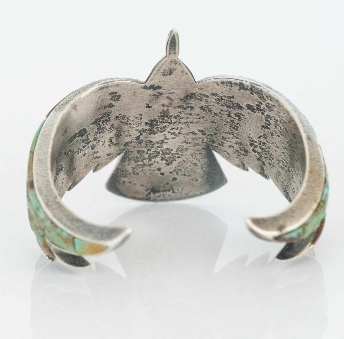 Aaron Anderson Sterling Tufa Cast Number 8 Turquoise Eagle Cuff Bracelet - Premium Bracelet from All The Best Vintage - Just $3950! Shop now at All The Best Vintage