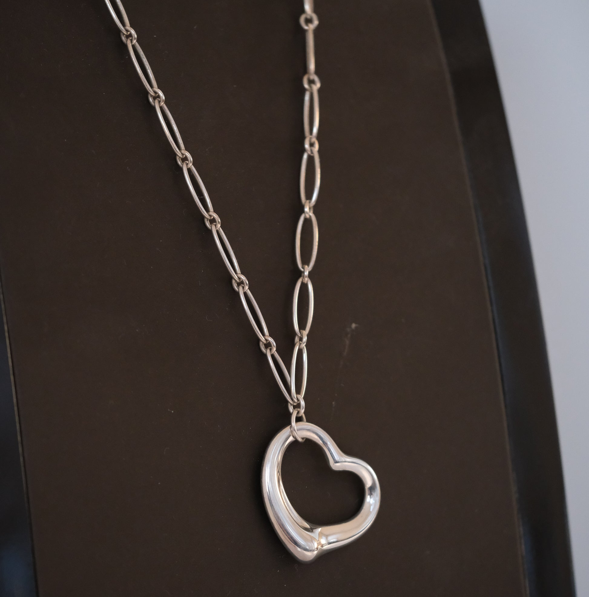 Vintage Tiffany & Co Elsa Peretti Sterling Open Heart on Chain - Premium Necklace from Elsa Peretti - Just $995! Shop now at All The Best Vintage