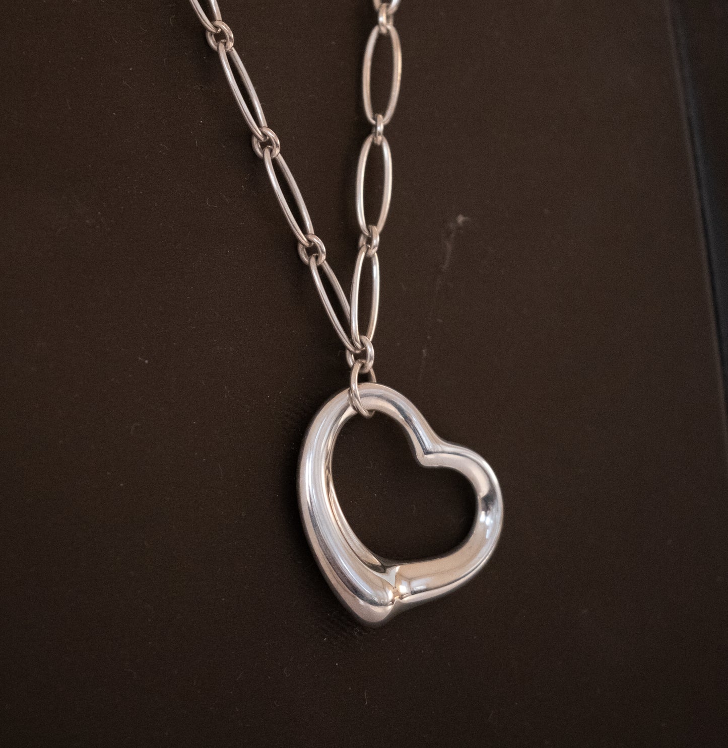 Vintage Tiffany & Co Elsa Peretti Sterling Open Heart on Chain - Premium Necklace from Elsa Peretti - Just $995! Shop now at All The Best Vintage