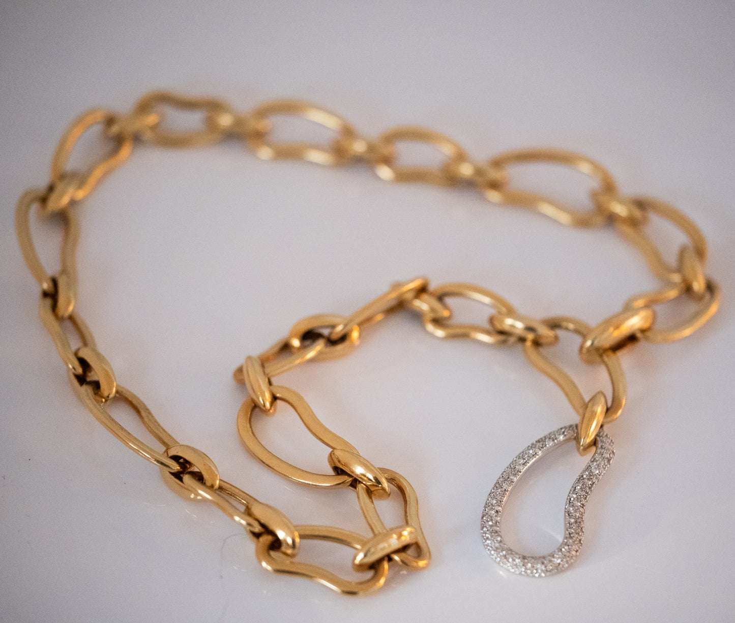 Pomellato Paisley Necklace 18K Gold with Gorgeous Diamond Link