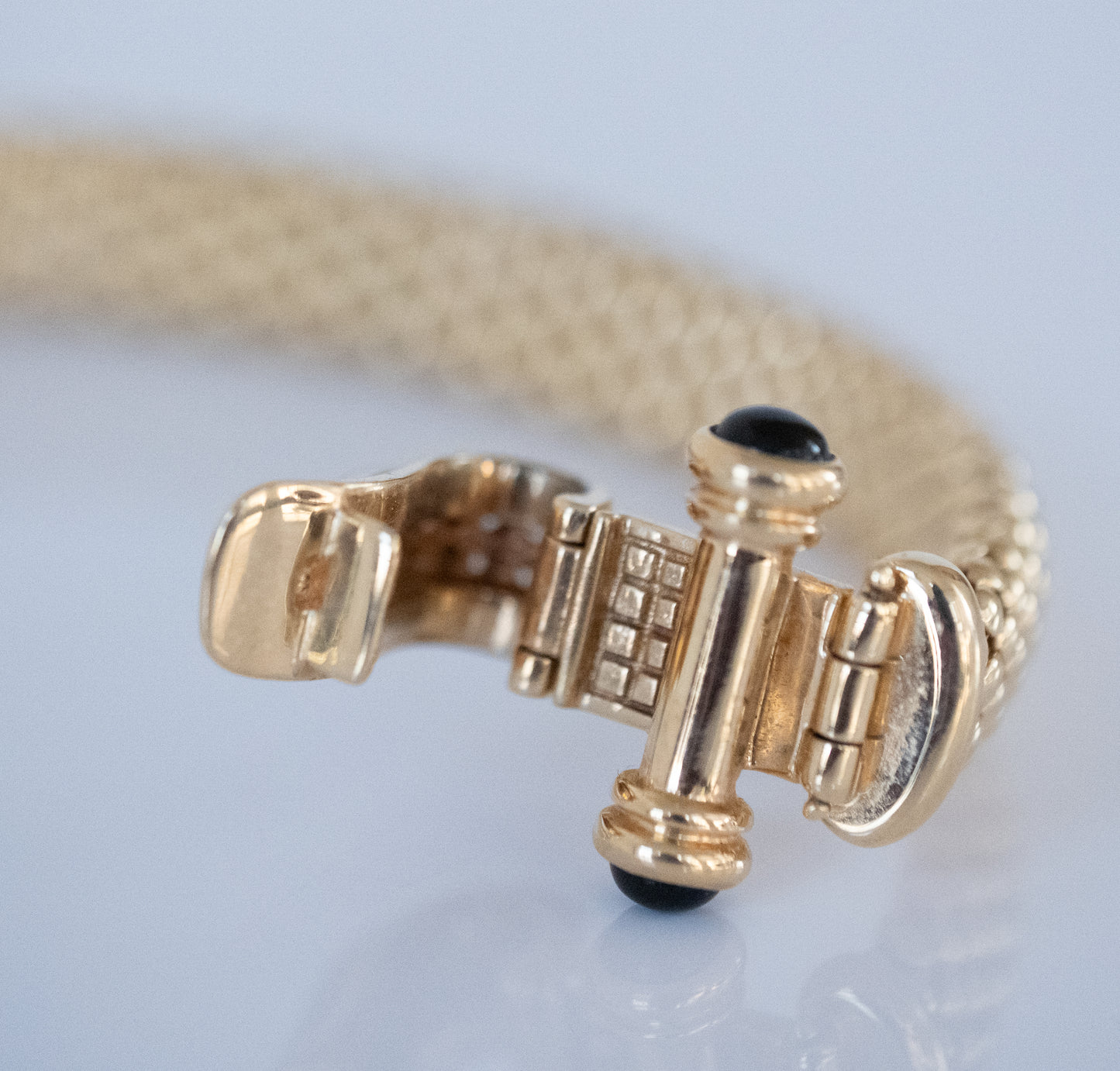 Gold Bracelet with Diamond and Black Onyx Horseshoe Clasp 14K Yellow Gold - Premium Bracelet from All The Best Vintage - Just $3495! Shop now at All The Best Vintage