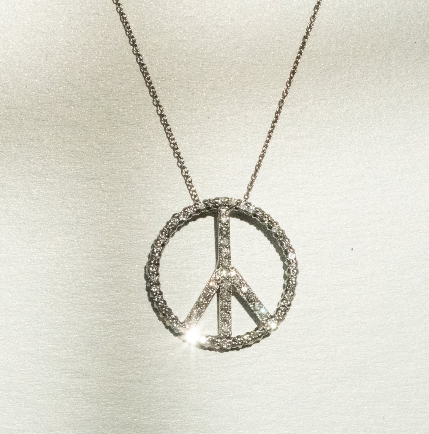 Roberto Coin Vintage Diamond 18K Peace Sign Pendant Necklace - Premium Necklace from All The Best Vintage - Just $3400! Shop now at All The Best Vintage