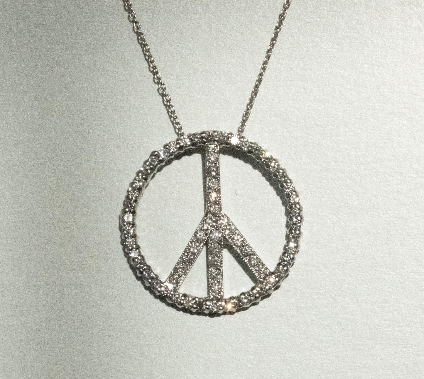 Roberto Coin Vintage Diamond 18K Peace Sign Pendant Necklace - Premium Necklace from All The Best Vintage - Just $3400! Shop now at All The Best Vintage