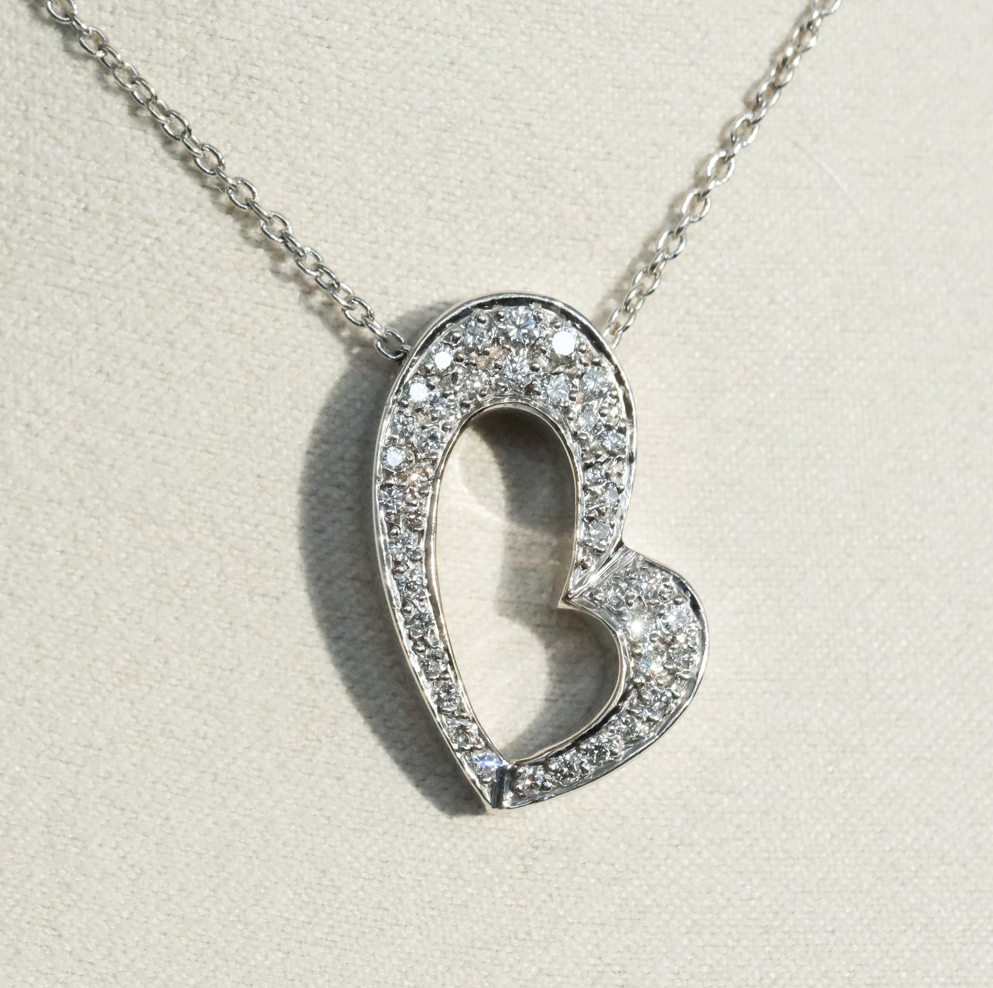 Diamond Heart Pendant and Chain 14K White Gold - Premium Necklace from All The Best Vintage - Just $2800! Shop now at All The Best Vintage