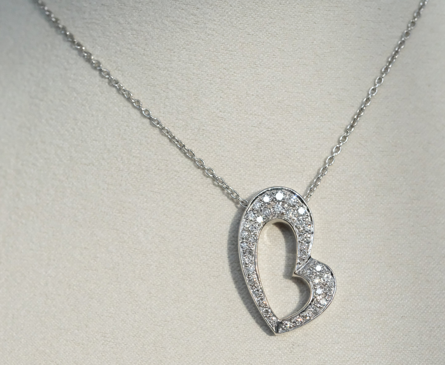 Diamond Heart Pendant and Chain 14K White Gold - Premium Necklace from All The Best Vintage - Just $2800! Shop now at All The Best Vintage