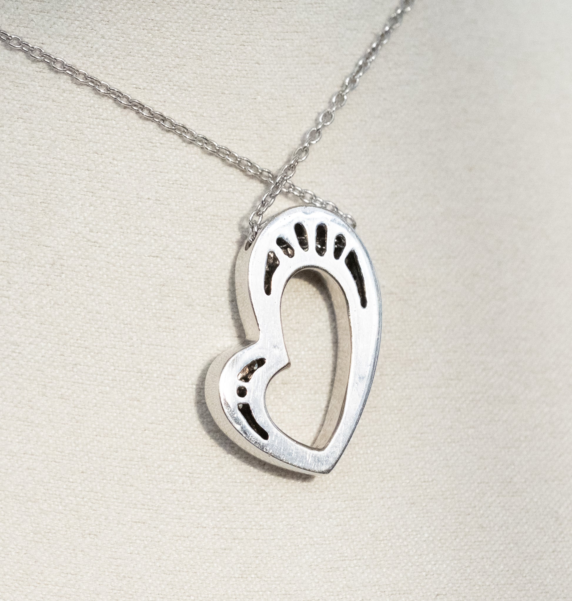 Diamond Heart Pendant and Chain 14K White Gold - Premium Necklace from All The Best Vintage - Just $2800! Shop now at All The Best Vintage